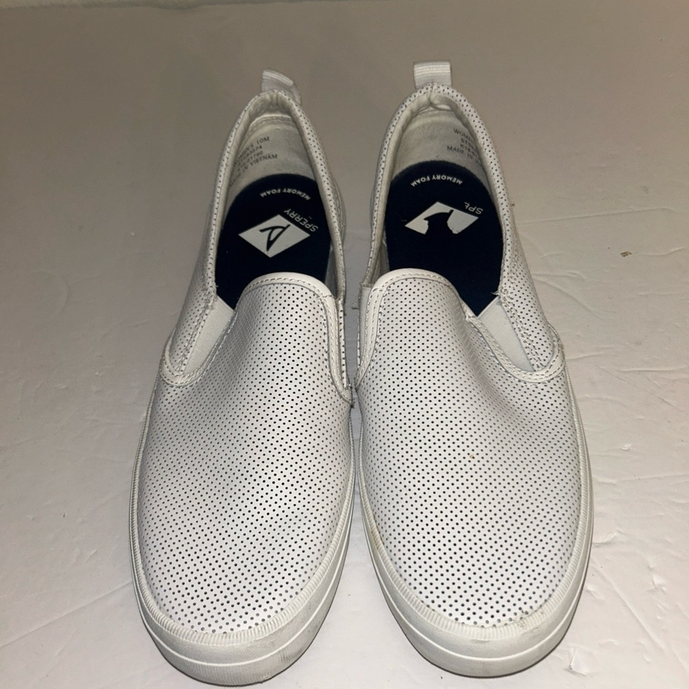 Sperry White Perforated Slip-On Loafers NEW
